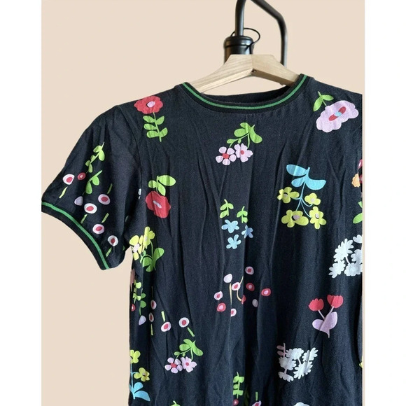 Cynthia Rowley Raya Tee Midi Dress - Floral - Black Multi/Black Floral - Picture 6 of 8